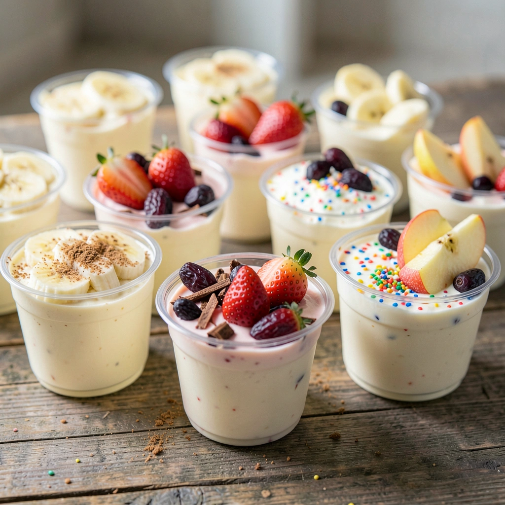 Gotowe kubeczki — aranżacja - Materiały - Światowy Dzień Budyniu