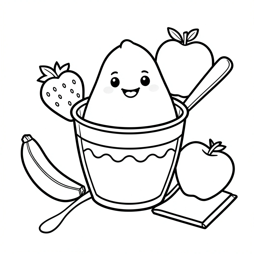 Kolorowanka — postać budyniu - Kolorowanki - Światowy Dzień Budyniu