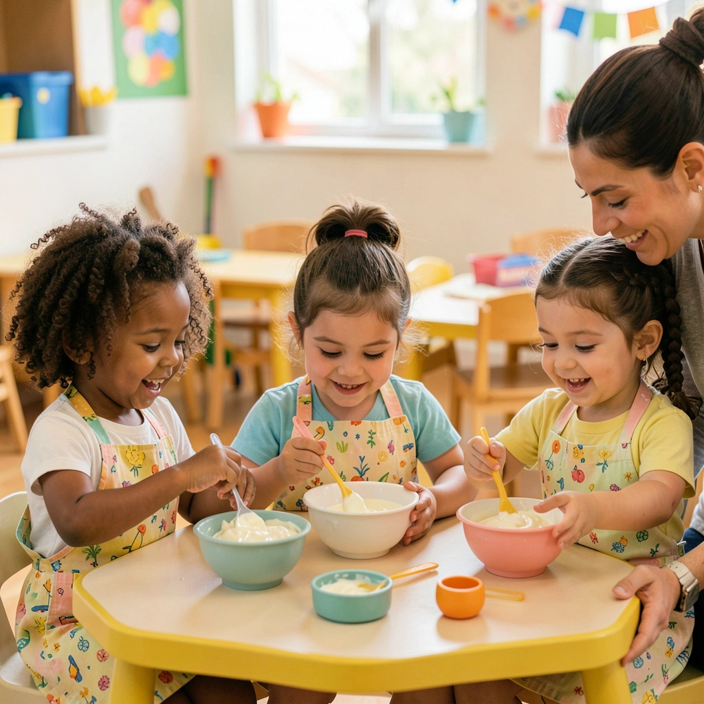 Mieszanie — dzieci przy pracy - Materiały - Światowy Dzień Budyniu