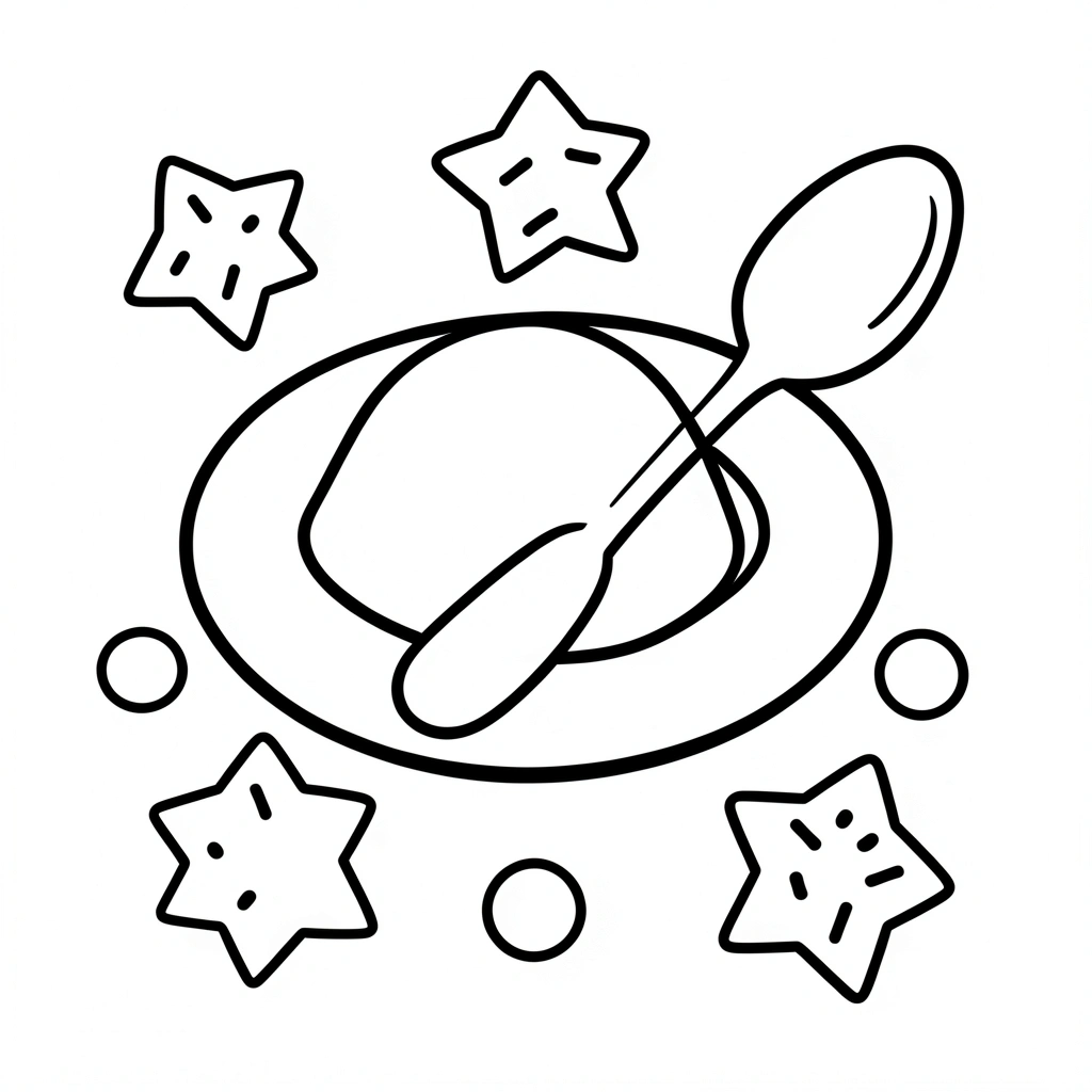 Kolorowanka — Budyń na talerzyku - Kolorowanki - Światowy Dzień Budyniu