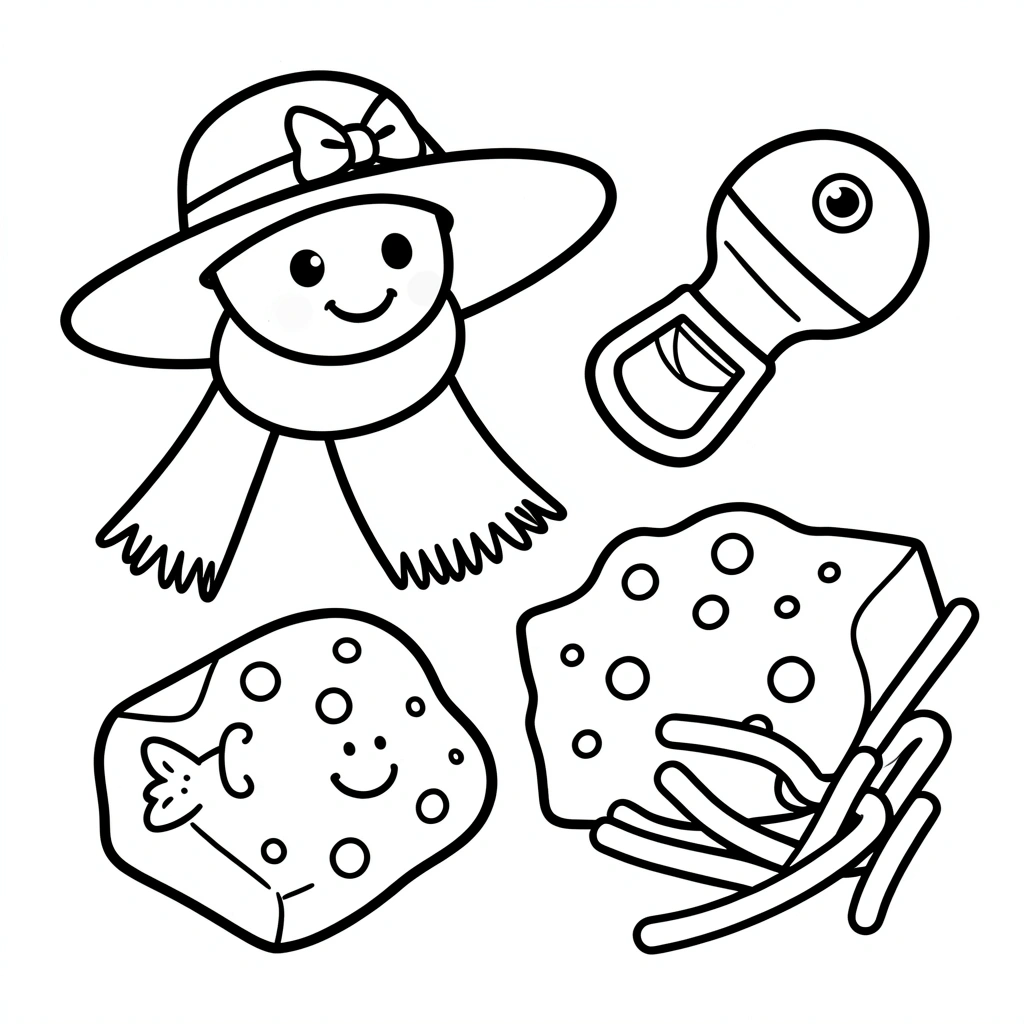 Kolorowanka: Kapelusz Prima Aprilis i skarby zabawy - Kolorowanki - Prima Aprilis