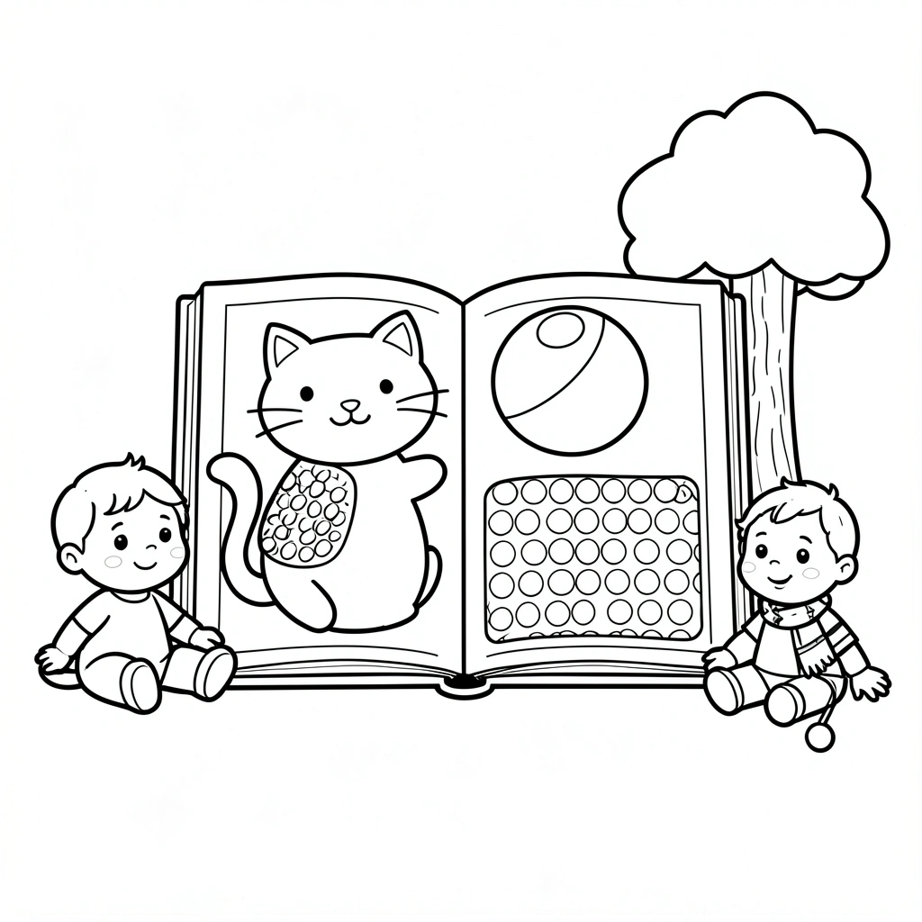 Kolorowanka — Proste obrazki dotykowe - Kolorowanki - Dzień Książki dla Dzieci