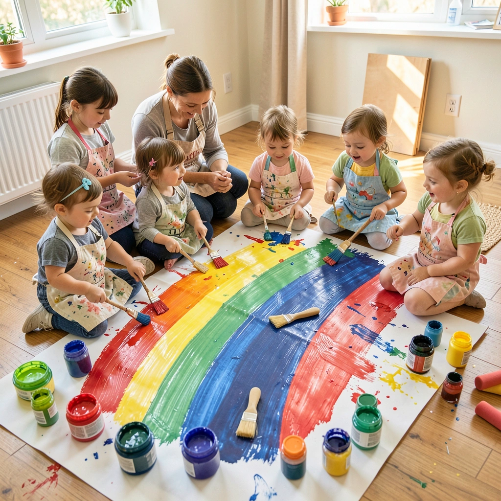 Duża wspólna tęcza - malowanie - Materiały - Dzień Tęczy