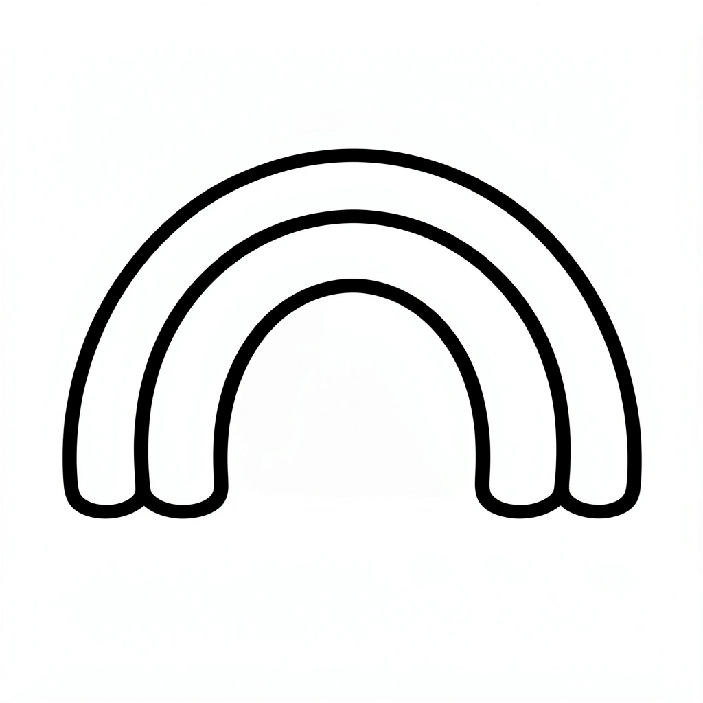 Szablon do kolorowania - prosta tęcza - Kolorowanki - Dzień Tęczy