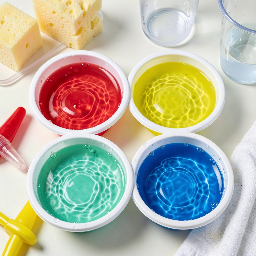 Tacki sensoryczne z kolorową wodą - Materiały - Dzień Tęczy