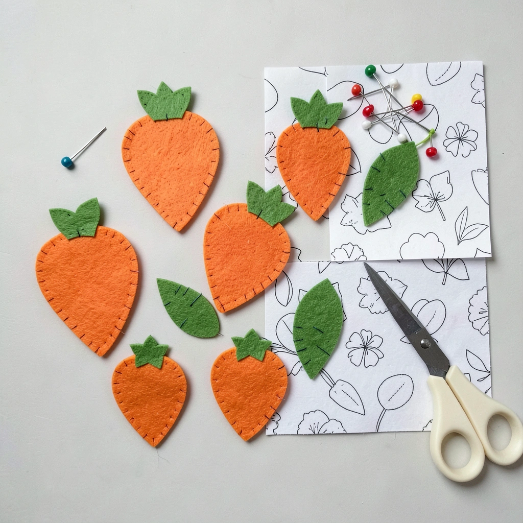 Szablon filcowych marchewek - Szablony - Dzień Marchewki