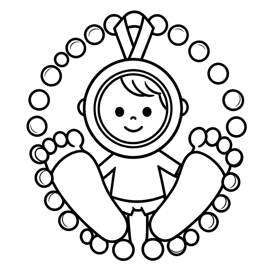 Kolorowanka — Medal i ślady stóp - Kolorowanki - Dzień Sportu