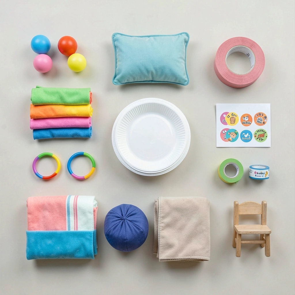 Arkusz materiałów i ustawienie (flat lay) - Szablony - Dzień Sportu