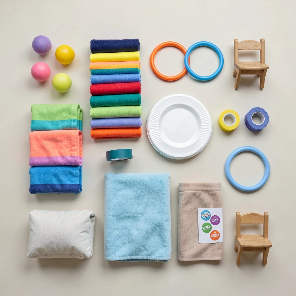 Arkusz materiałów i ustawienie (flat lay) - Szablony - Dzień Sportu