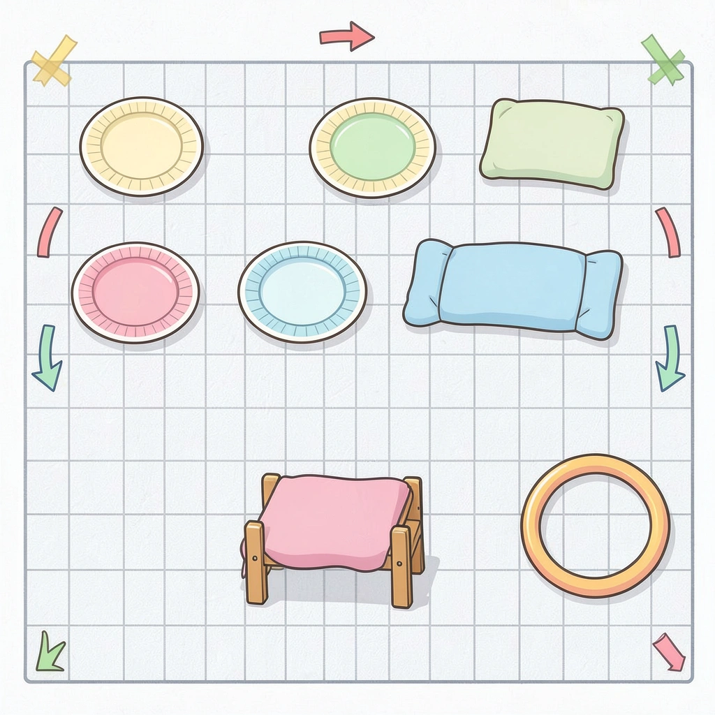 Szablon mini toru przeszkód — widok z góry - Szablony - Dzień Sportu