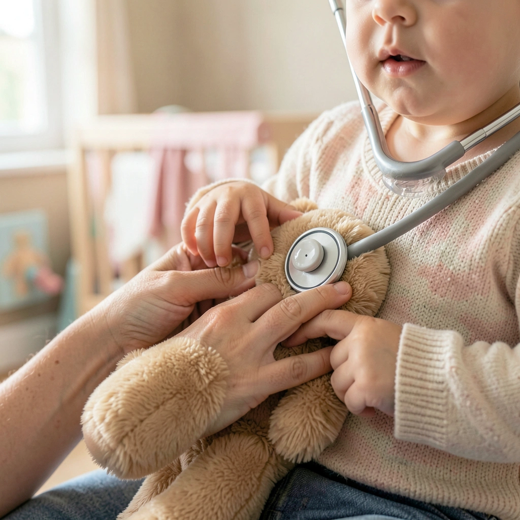 Stacja 1 — Słucham serduszka (fotografia aranżowana) - Materiały - Dzień Służby Zdrowia