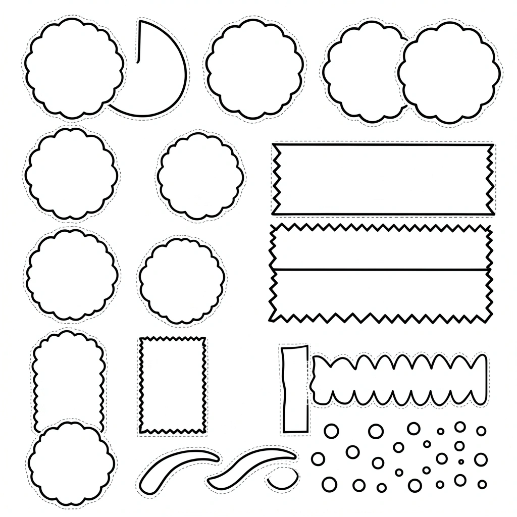 Szablon papilotek i elementów do wycinania - Szablony - Dzień Czekolady