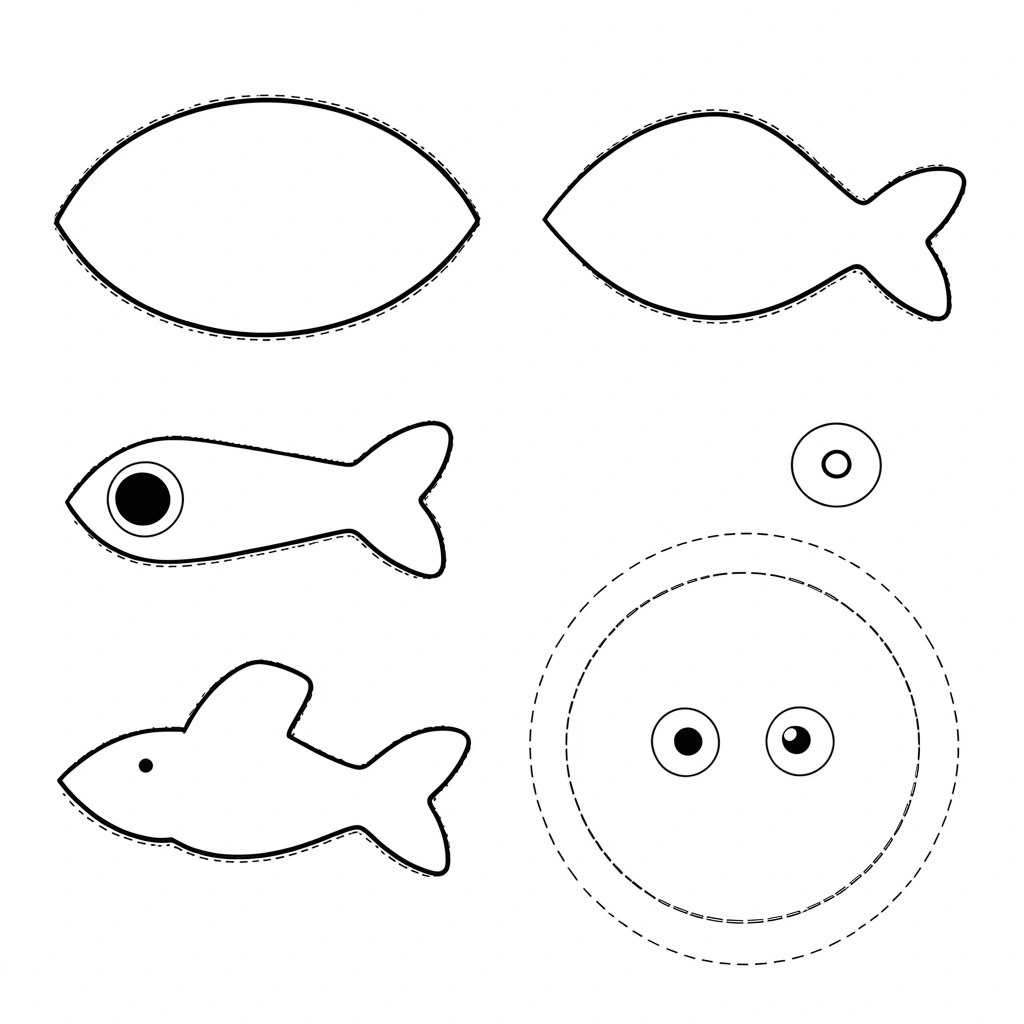 Szablon — elementy delfina do wycięcia - Szablony - Dzień Delfina