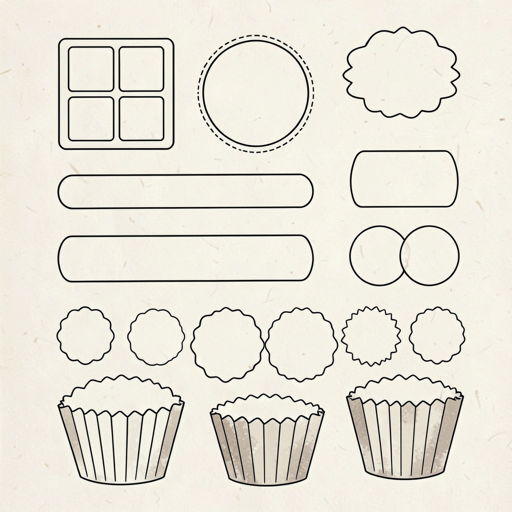 Szablony do wycinania i rwania — kształty czekolady - Szablony - Dzień Czekolady
