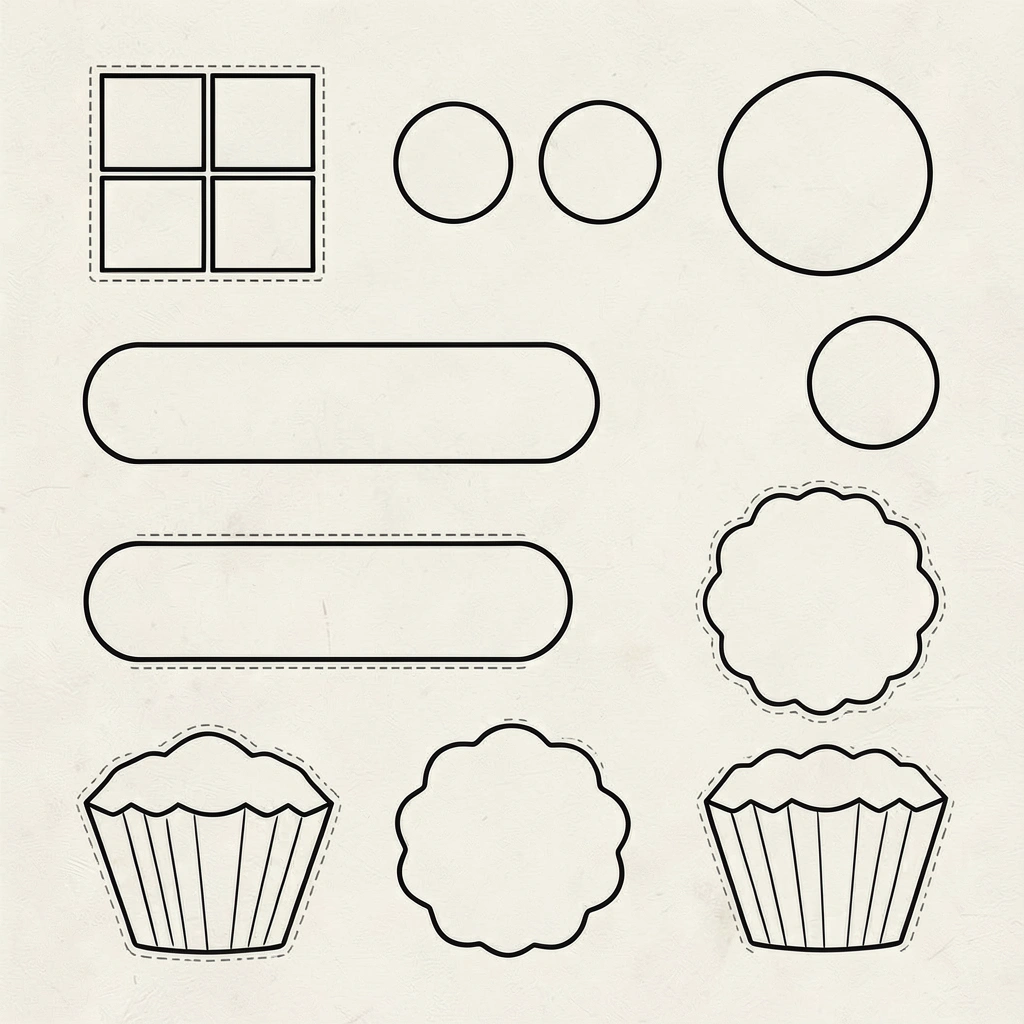 Szablony do wycinania i rwania — kształty czekolady - Szablony - Dzień Czekolady