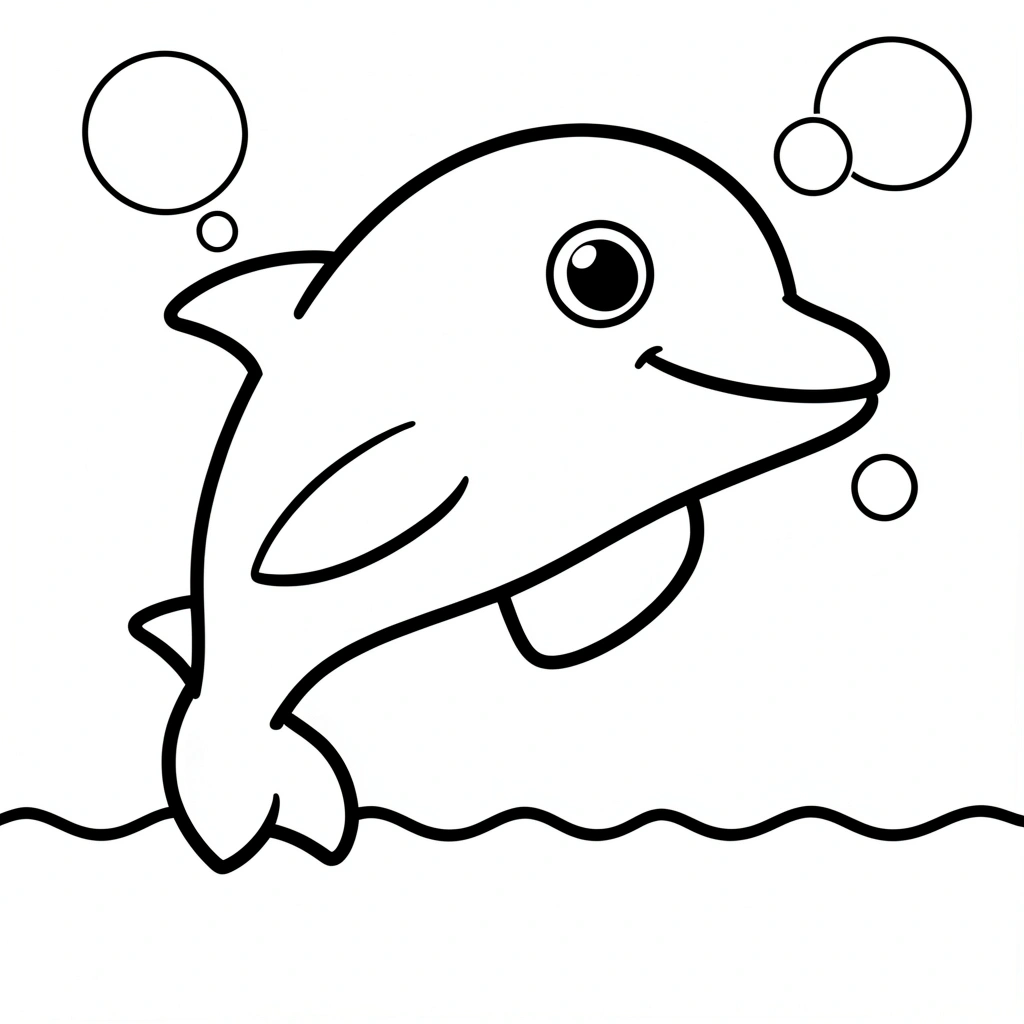 Strona do kolorowania – delfin - Kolorowanki - Dzień Delfina