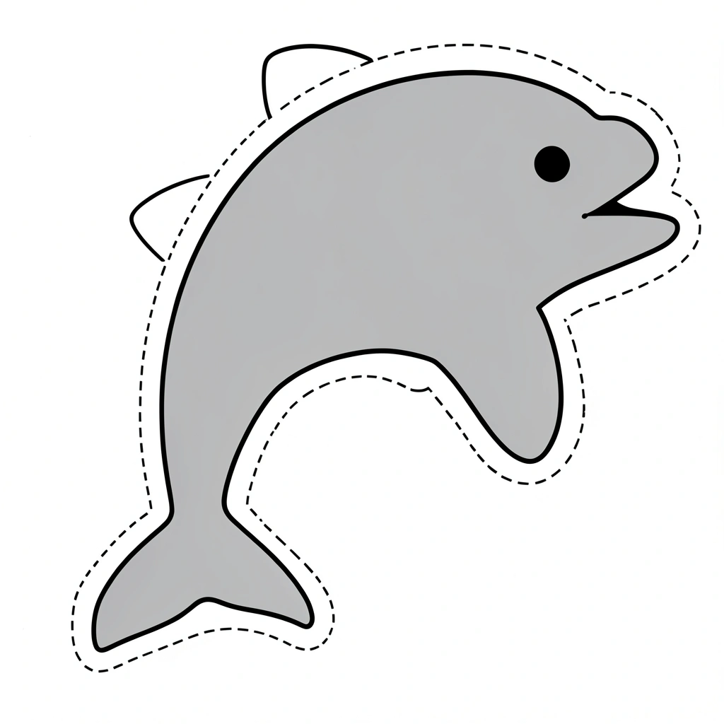 Szablon delfina – wycięcie - Szablony - Dzień Delfina