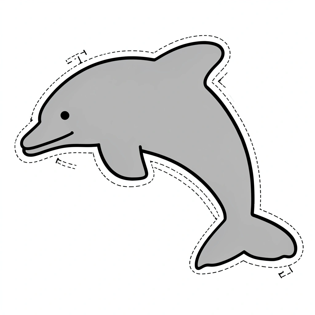 Szablon delfina – wycięcie - Szablony - Dzień Delfina