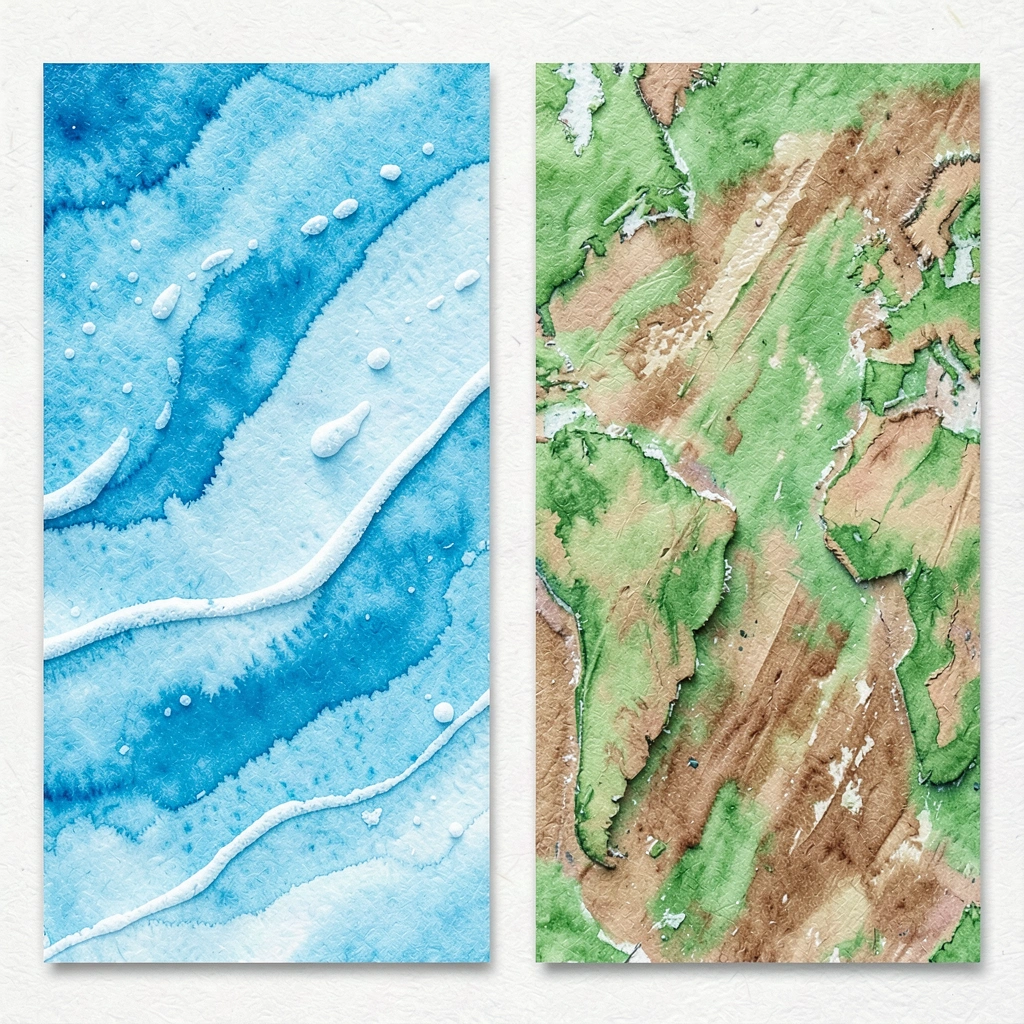 Tła: tekstury wody i lądu - Materiały - Dzień Ziemi