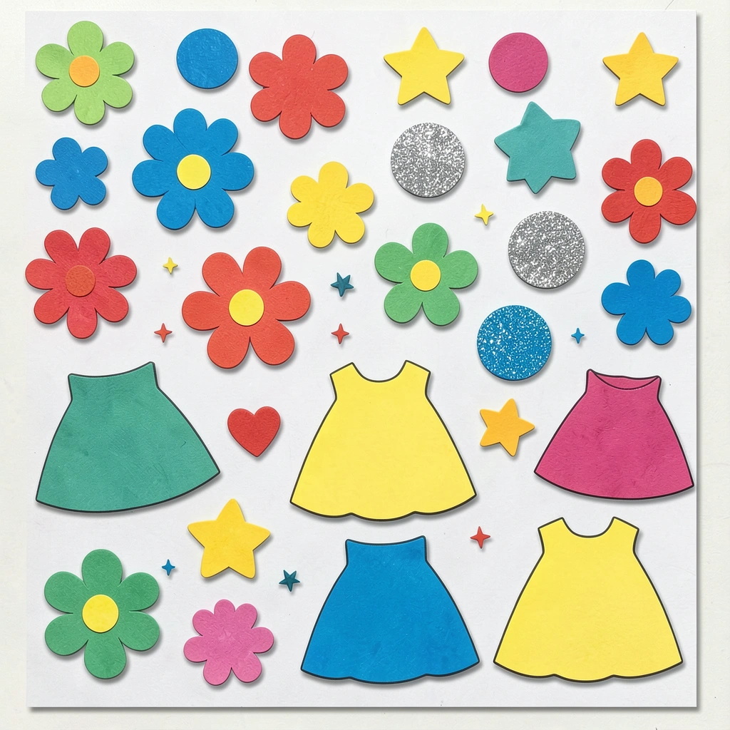 Arkusz dekoracyjny — elementy do wycięcia - Szablony - Dzień Tańca