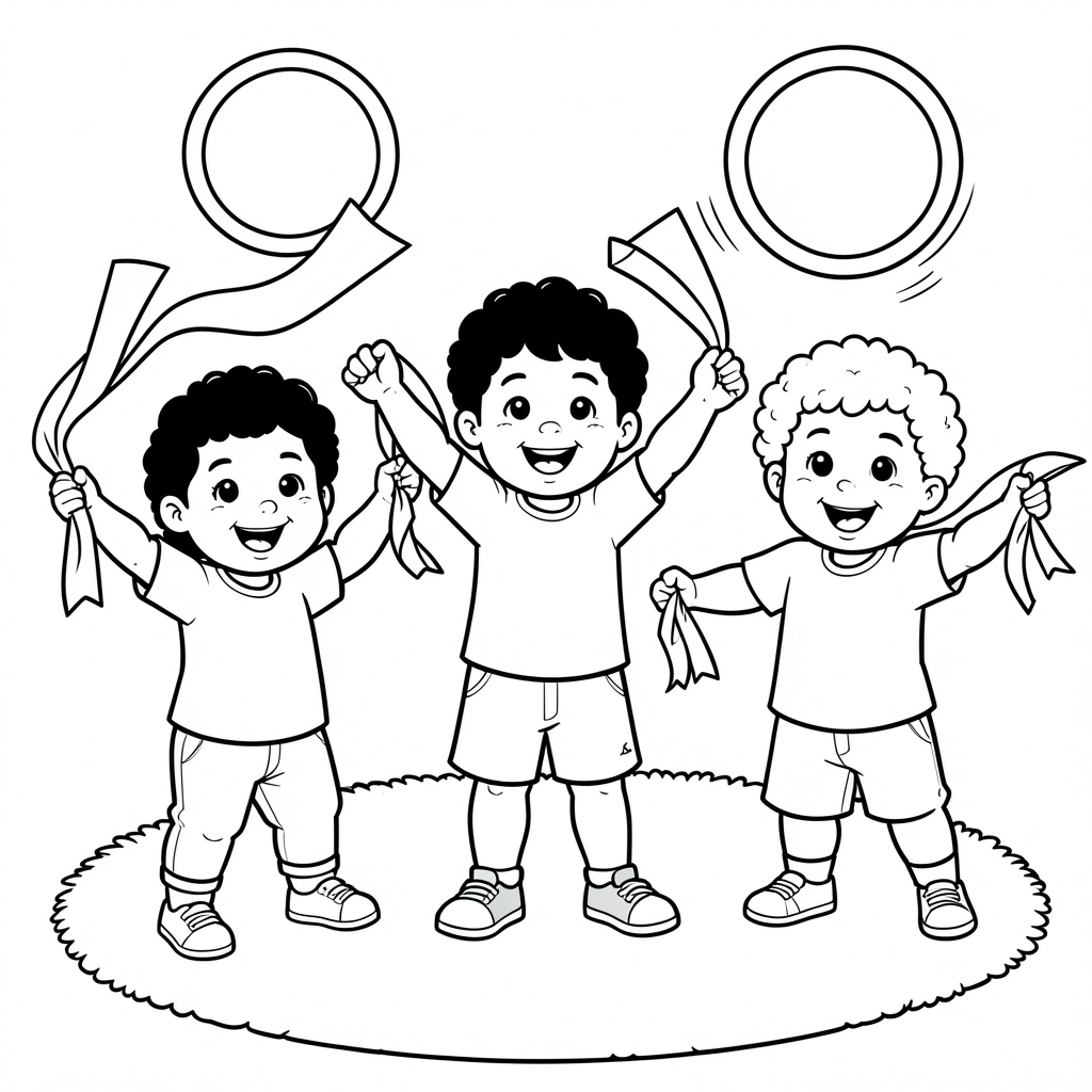 Kolorowanka: Tańczące chusty - Kolorowanki - Dzień Tańca