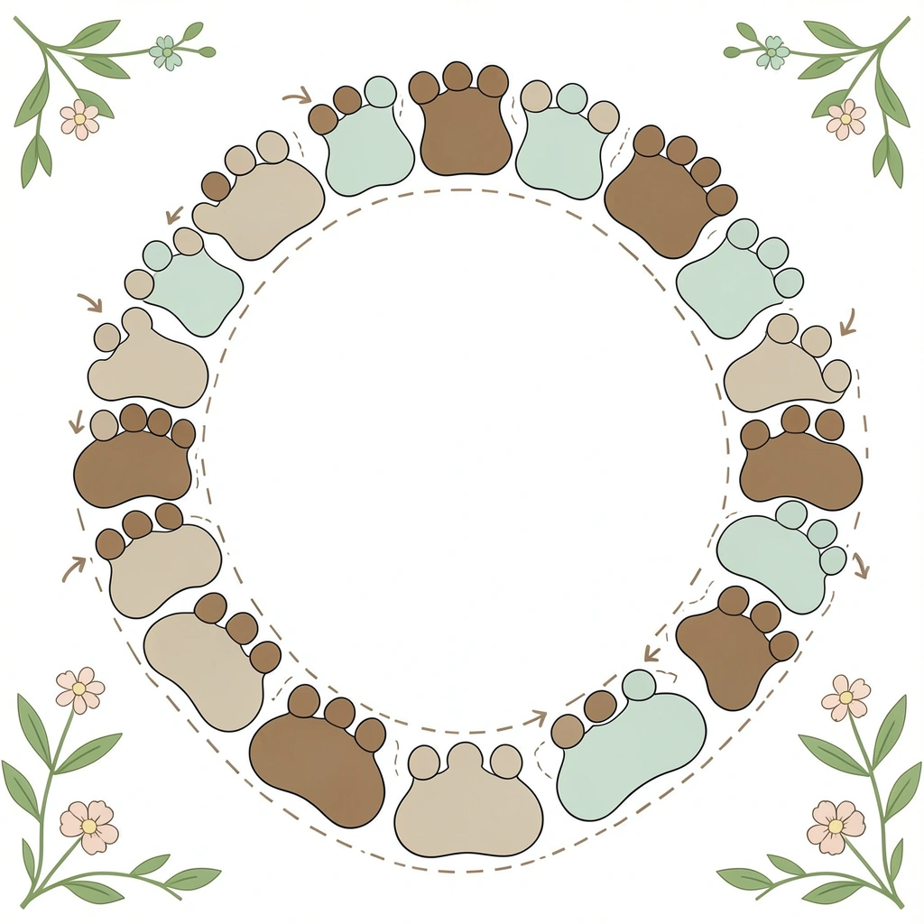 Szablon trasy spaceru konika (naklejki na podłogę) - Szablony - Dzień Konia