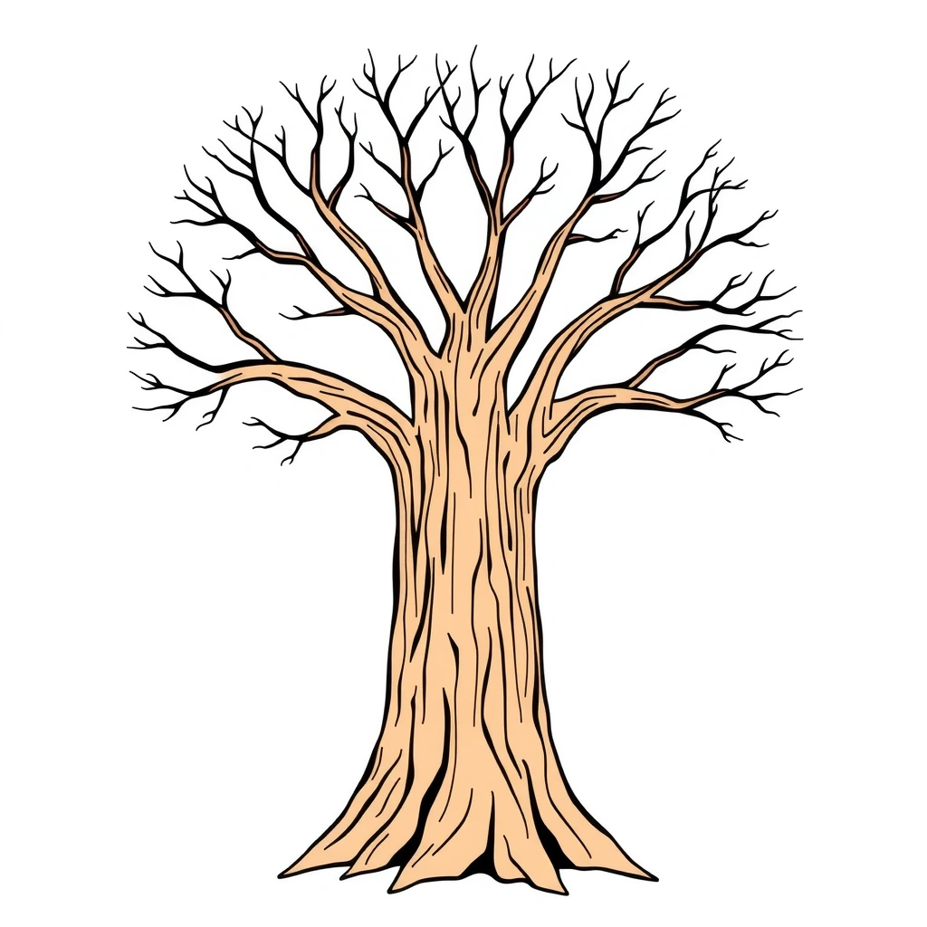 Pień drzewa — szablon do plakatu - Szablony - Prawa Dziecka