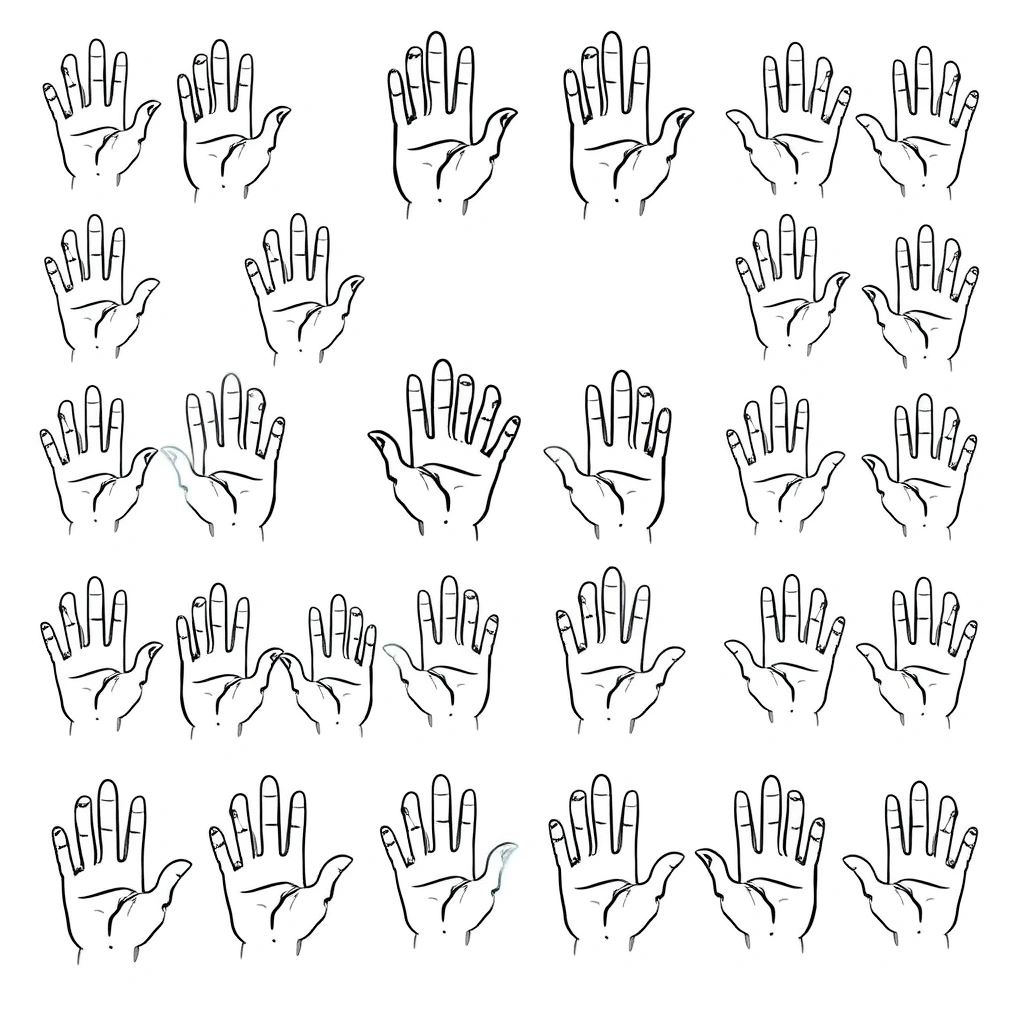 Szablony dłoni do wycinania - Szablony - Prawa Dziecka