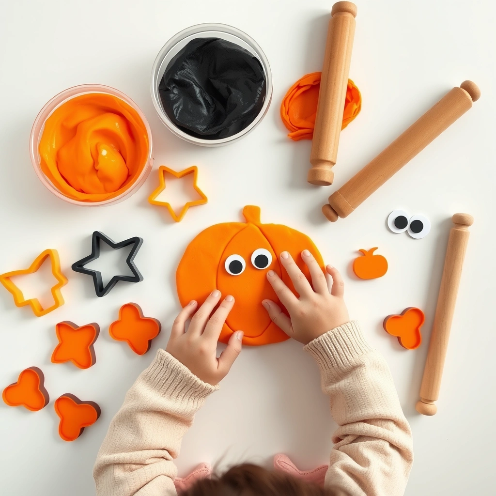 Stacja 2 — masa dyniowa (playdough) - Materiały - Halloween