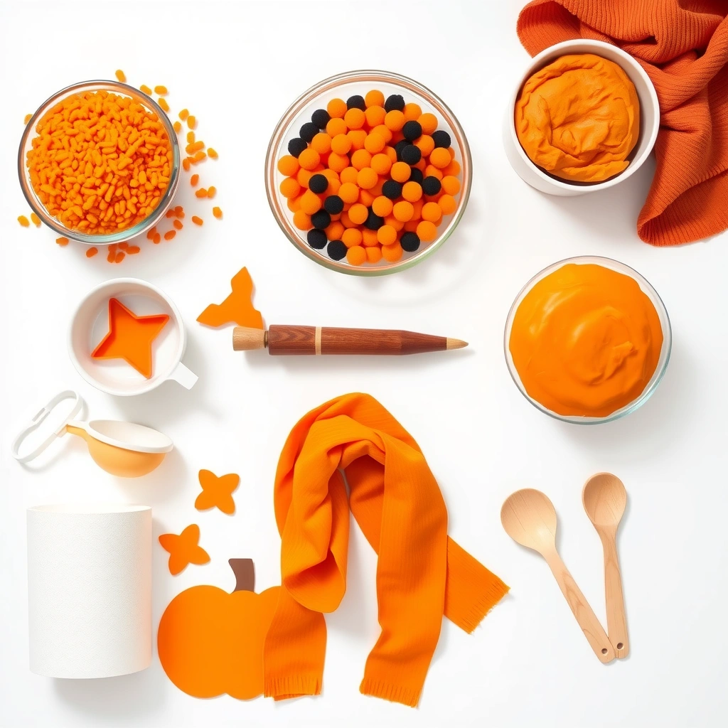 Zestaw materiałów — flat lay - Szablony - Halloween