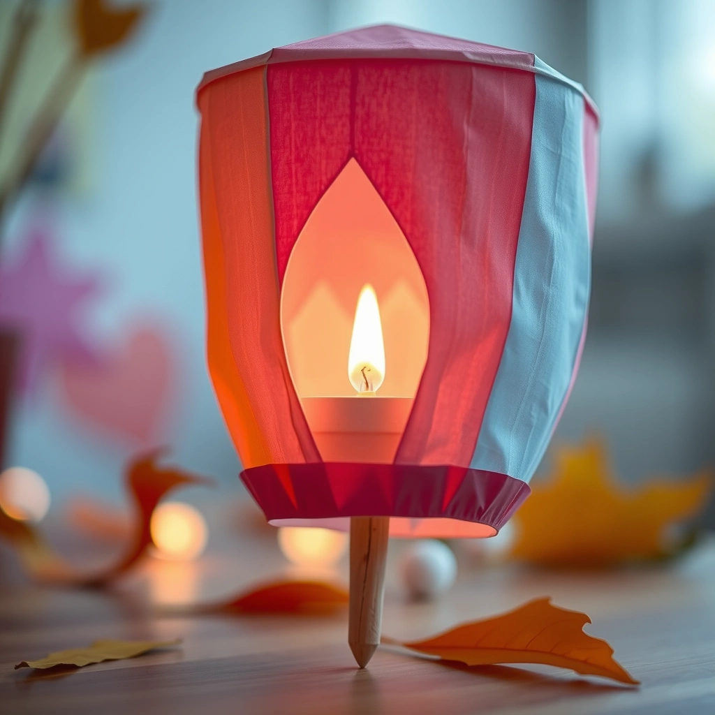 Gotowy lampion z LED (z bliska) - Materiały - Wszystkich Świętych