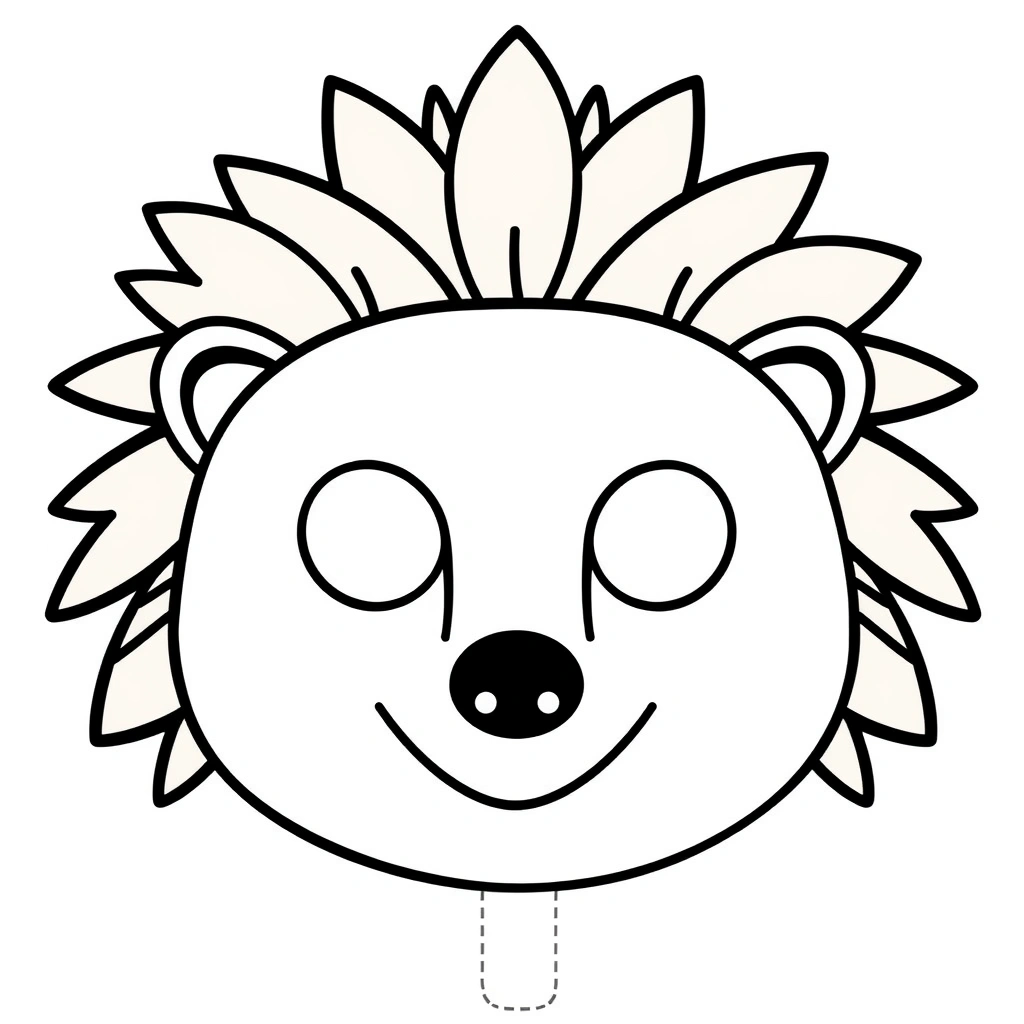 Maska jeża - szablon do druku - Szablony - Jeż