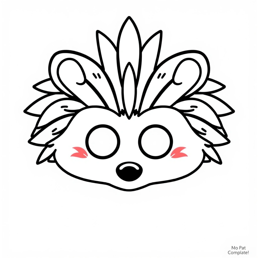 Maska jeża - szablon do druku - Szablony - Jeż