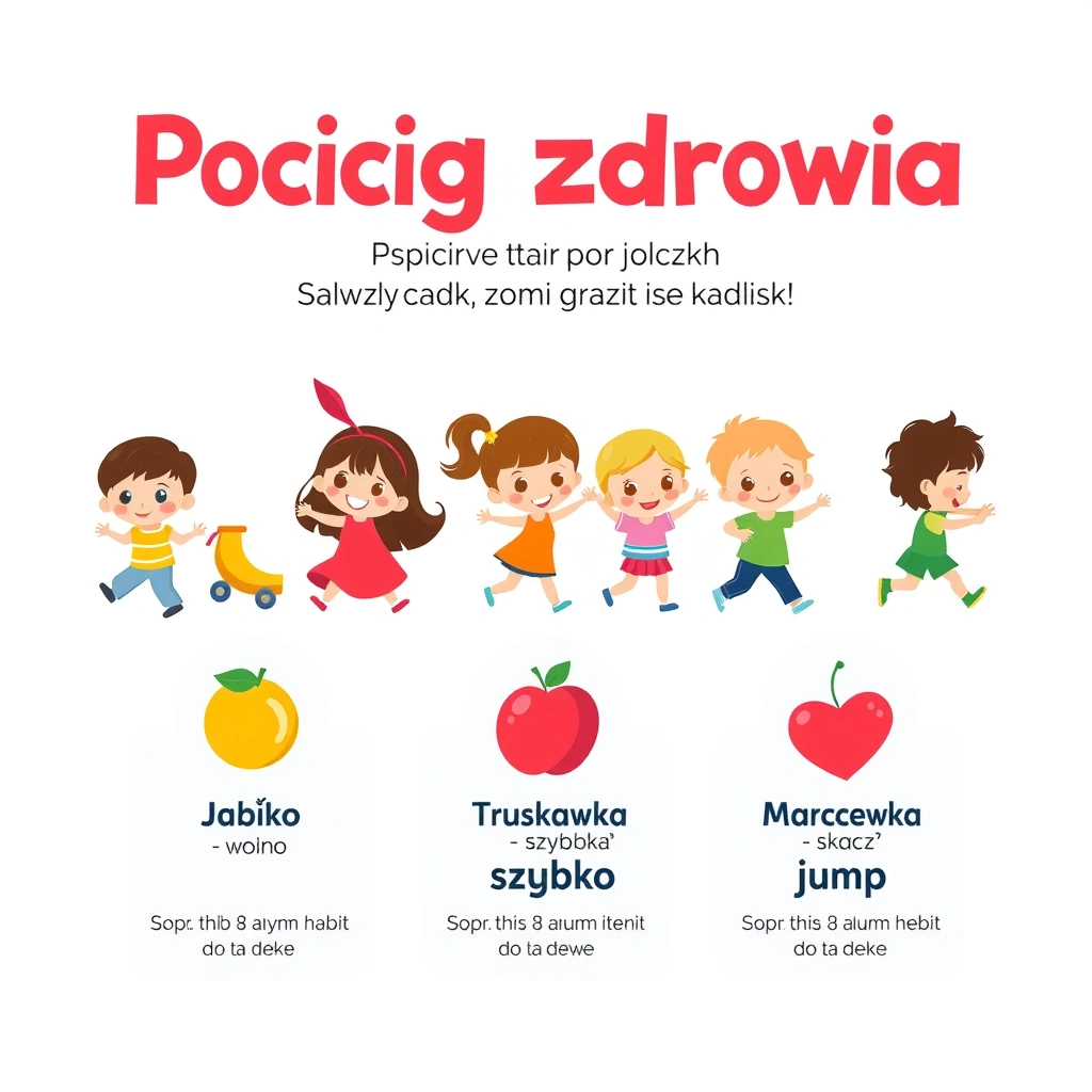 Plakat: Pociąg zdrowia — ruchy - Materiały - Zdrowe Jedzenie