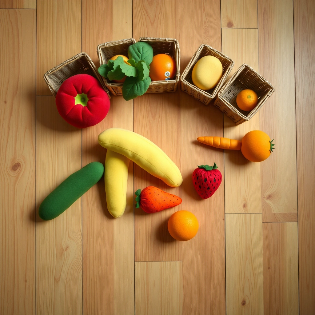 Zdjęcia/ilustracje pluszowych owoców i warzyw (props reference) - Materiały - Zdrowe Jedzenie
