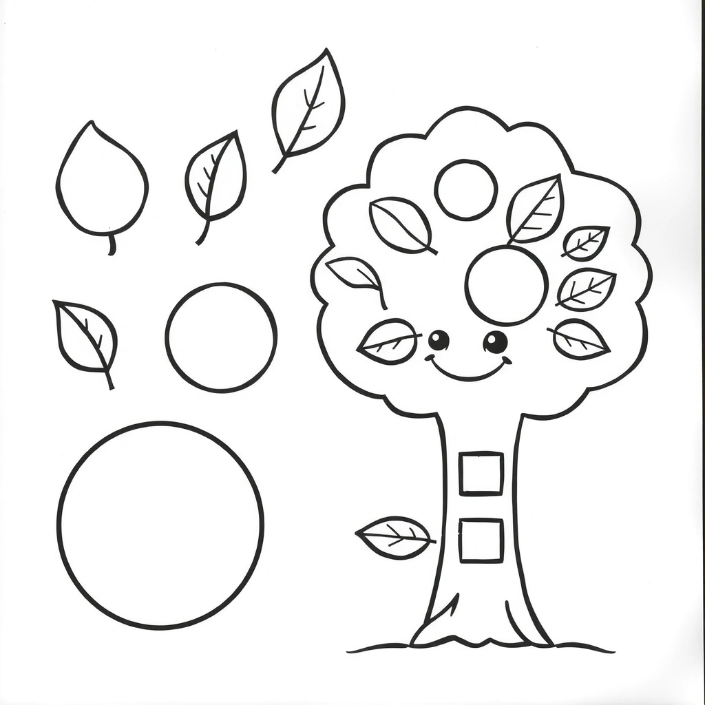 Kolorowanka — liście i pieczątki - Kolorowanki - Jesień