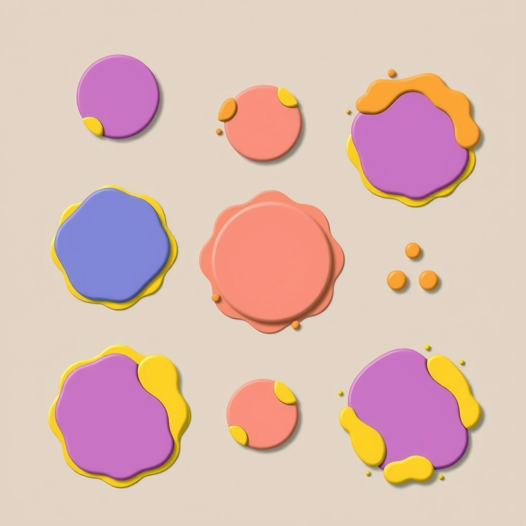 Projekt krążków/„kałuż” na podłogę (kolorowe znaczniki) - Szablony - Jesień