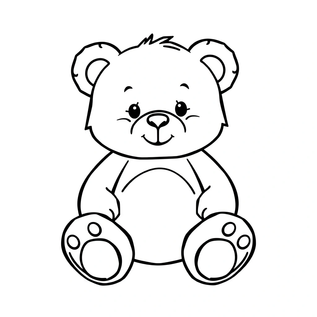 Malowanka: Pluszowy miś - Kolorowanki - Pluszowy Miś