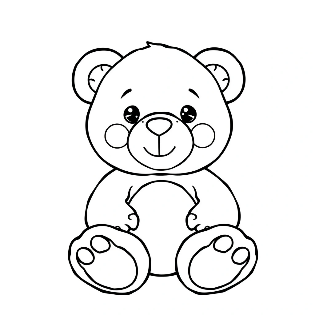 Malowanka: Pluszowy miś - Kolorowanki - Pluszowy Miś