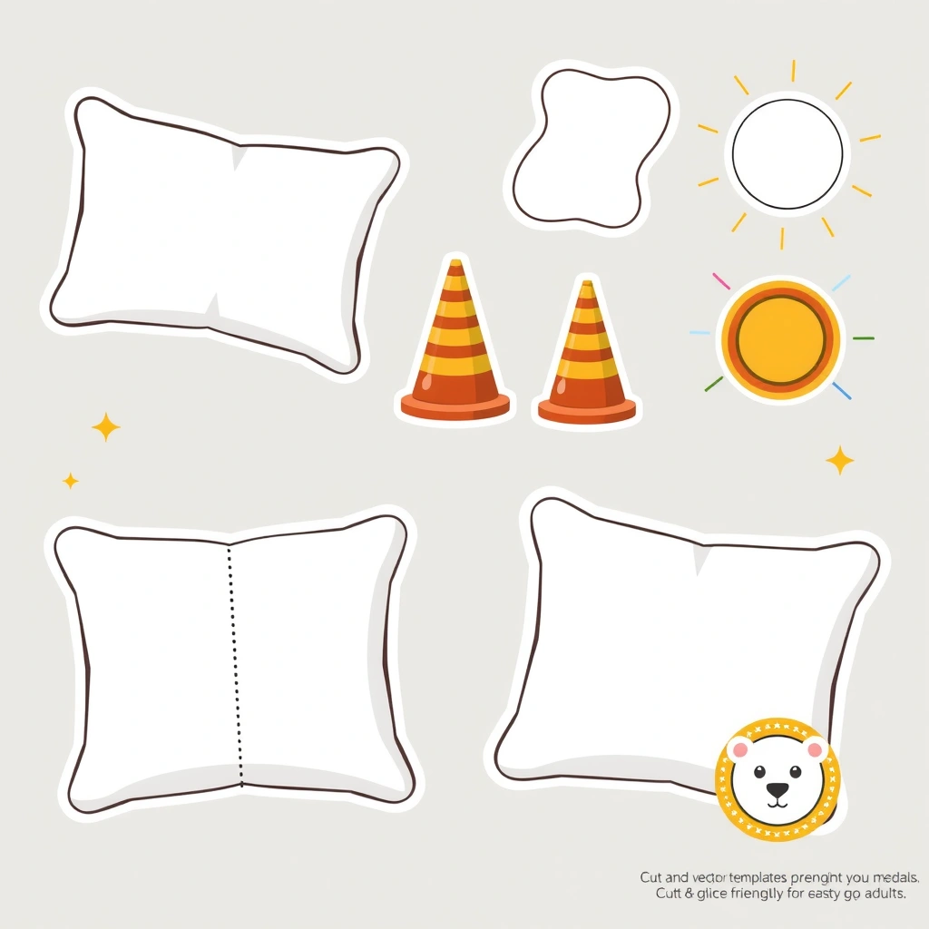 Szablony do druku: poduszki, pachołki, medale misia - Szablony - Pluszowy Miś