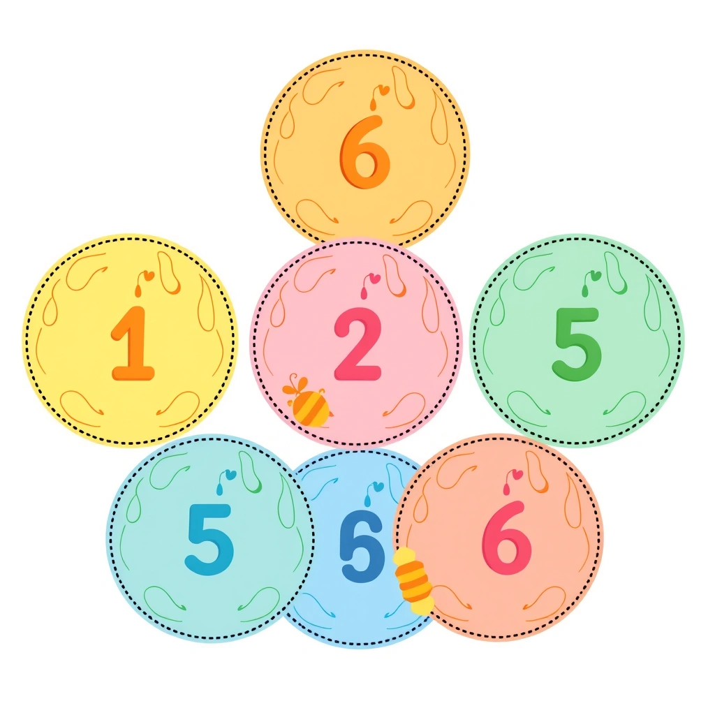 Miodowe krążki - kolorowe maty do druku - Szablony - Dzień Misia