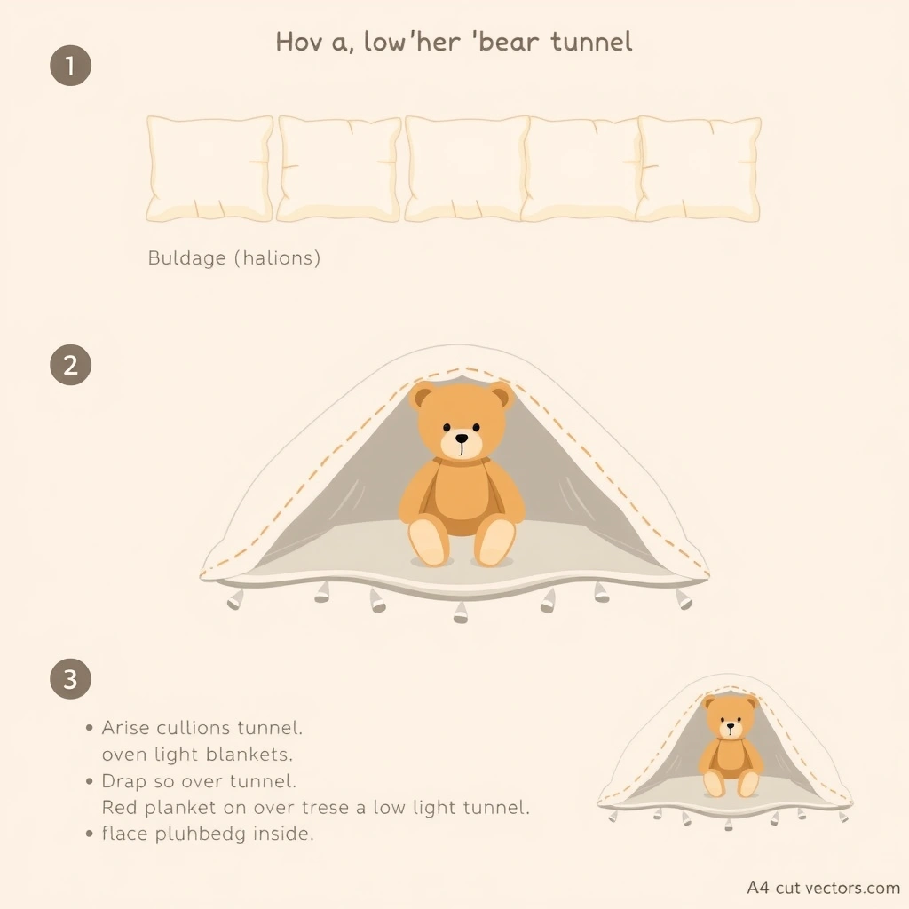 Szablon tunelu misiowych jaskiń - Szablony - Dzień Misia