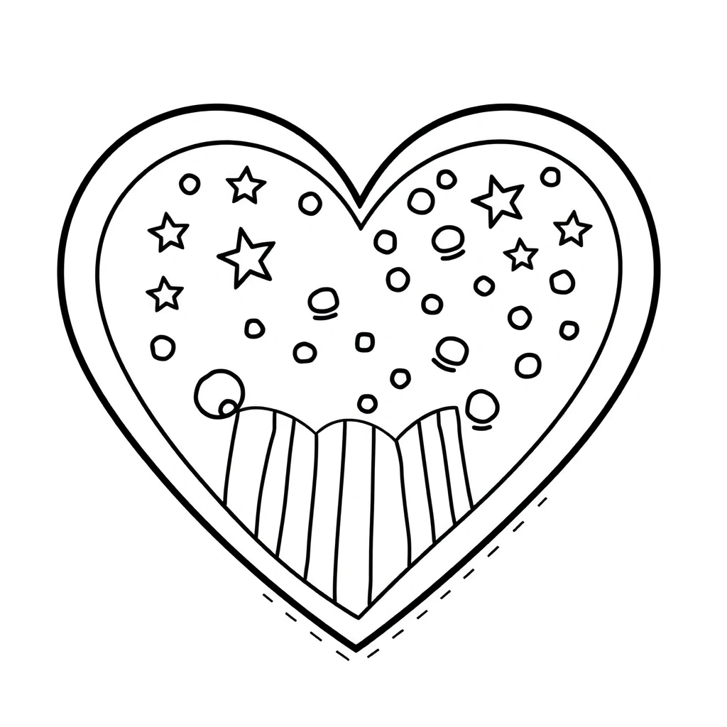 Kolorowanka: Papierowe serduszko - Kolorowanki - Dzień Seniora
