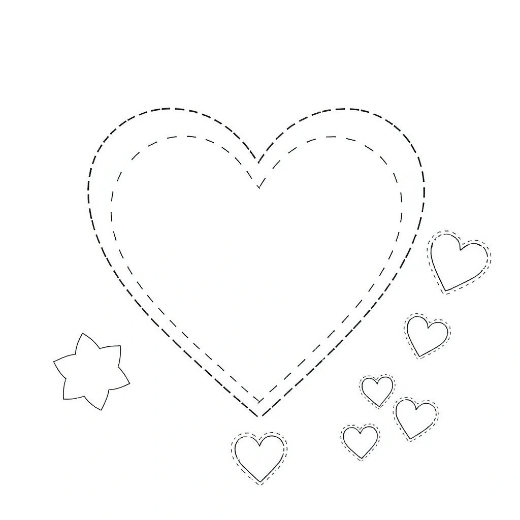 Szablon: Serduszko do wycięcia (A4) - Szablony - Dzień Seniora