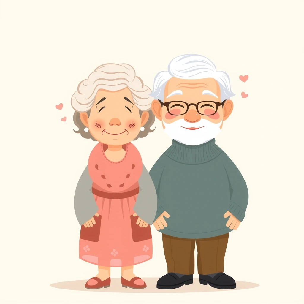 Ilustracja babci i dziadka - Materiały - Dzień Seniora