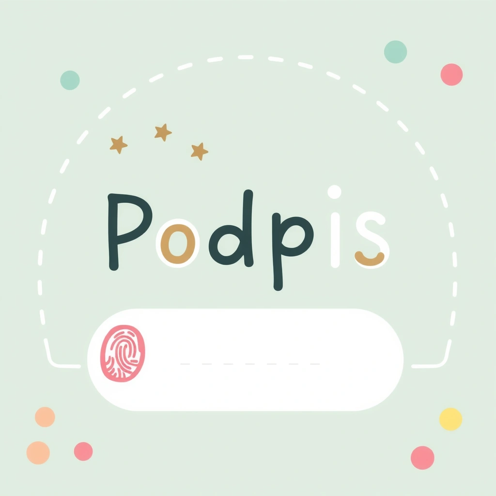 Etykietka 'Podpis' / miejsce na odcisk palca - Szablony - Dzień Babci