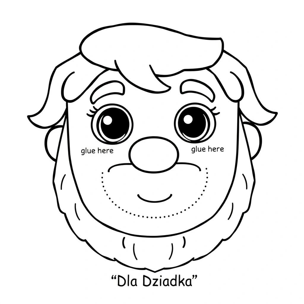 Kolorowanka — portret dziadka - Kolorowanki - Dzień Dziadka