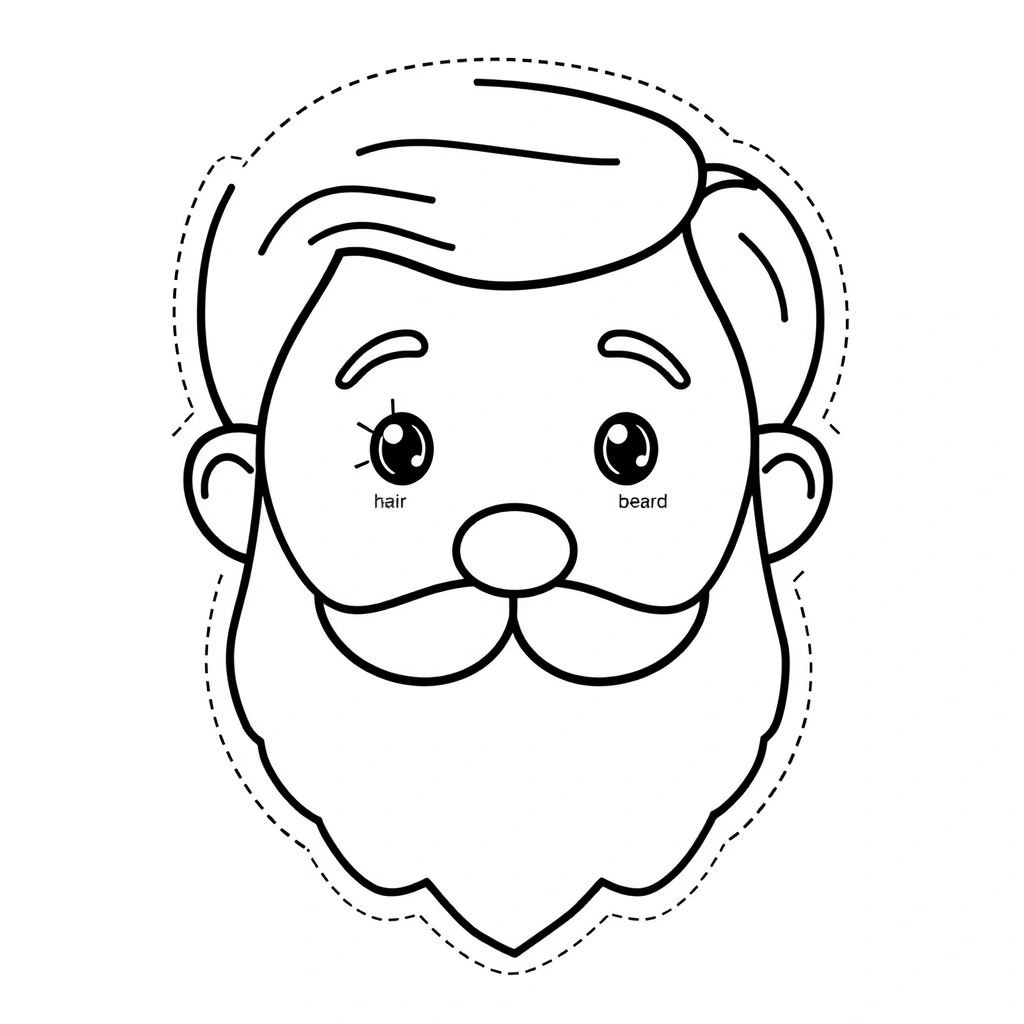 Szablon twarzy dziadka do druku - Szablony - Dzień Dziadka