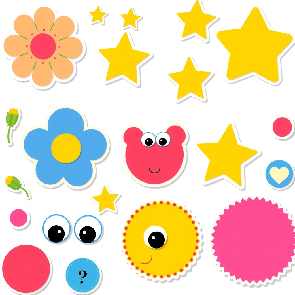 Arkusz naklejek - ozdoby - Szablony - Bajkowe Postacie