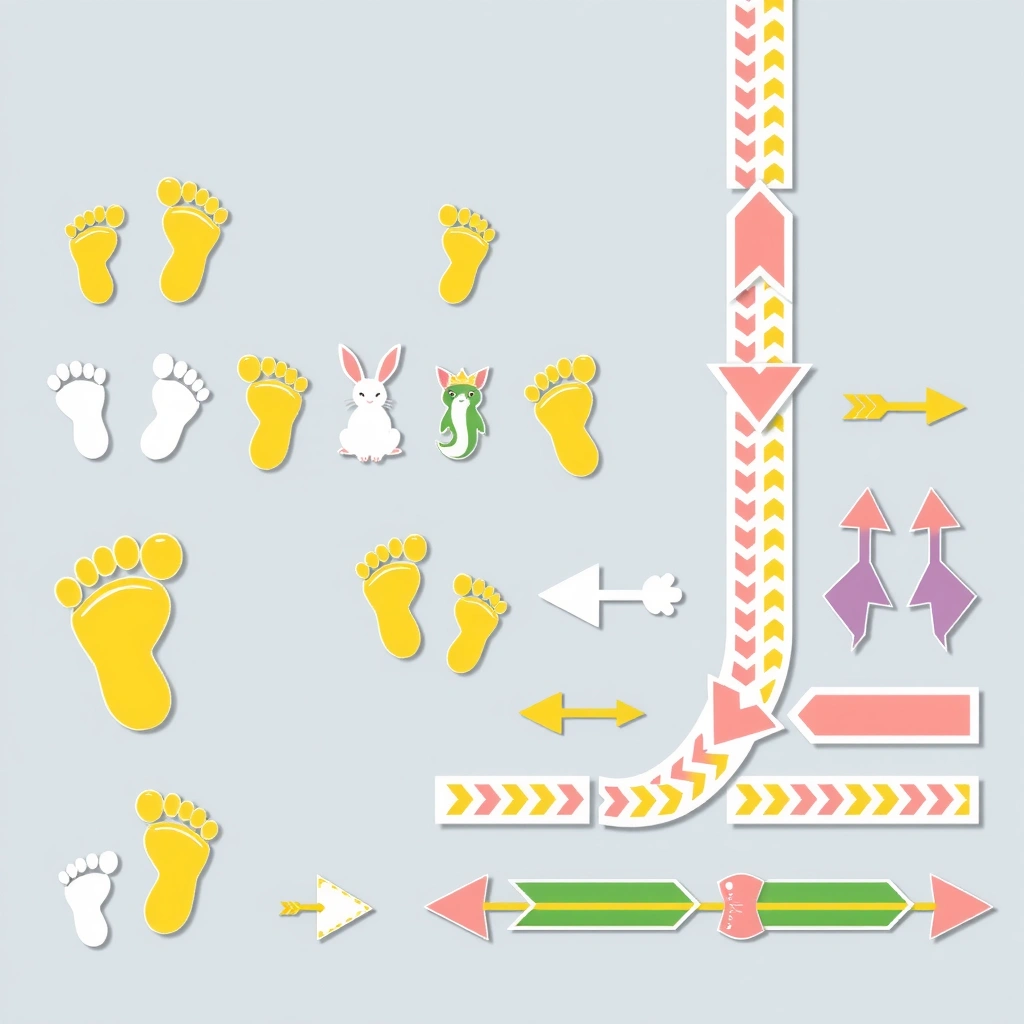Szablon trasy na podłogę (stopnie i odcinki) - Szablony - Bajkowe Postacie